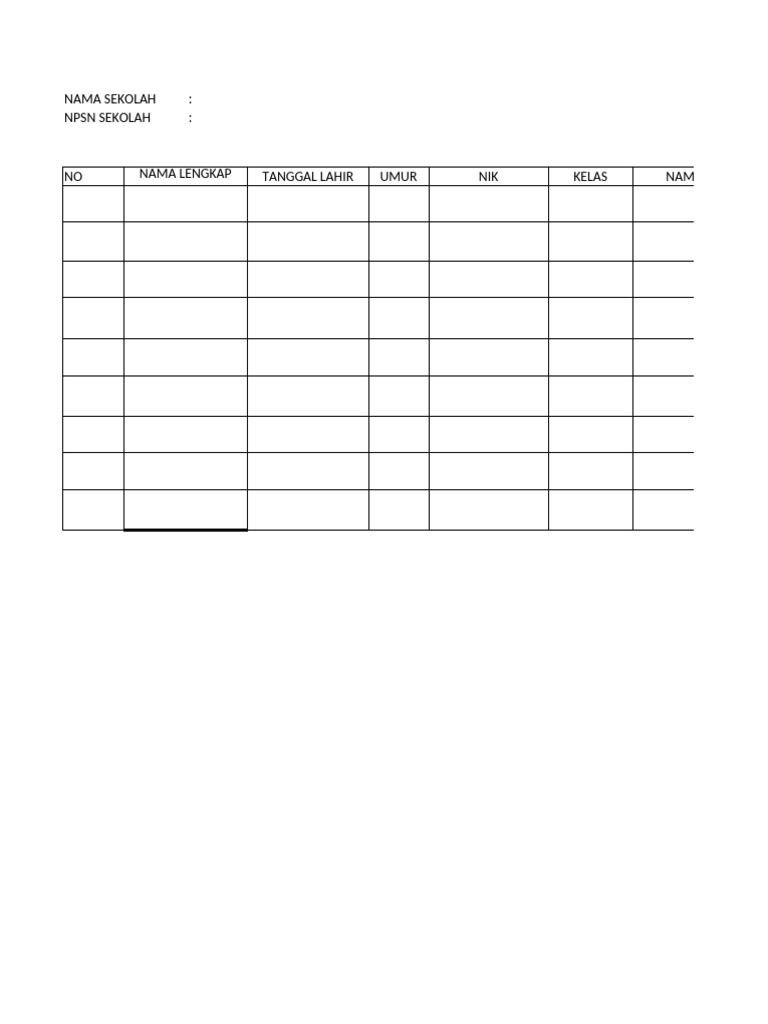 Format CKG Siswa + Orangtua | PDF