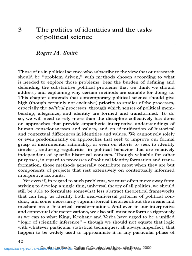 Political Identity Formation in Science | PDF | Identity (Social ...