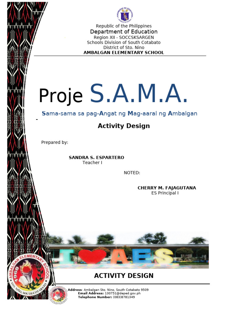 Project S.A.M.A. Activity Design | PDF