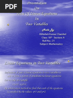 Download Presentation on Pairs of Linear Equations by Abhishek Kumar Chambel SN92506718 doc pdf