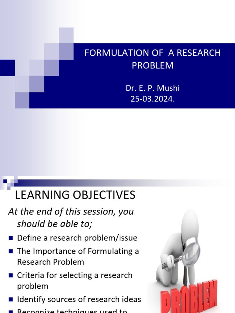 Research Problem Formulation Guide | PDF | Teachers | Motivation