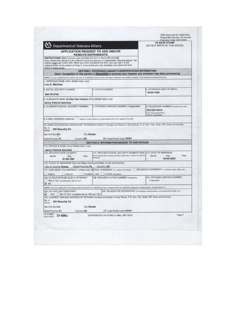 Application Request To Add and or Remove Dependents | PDF