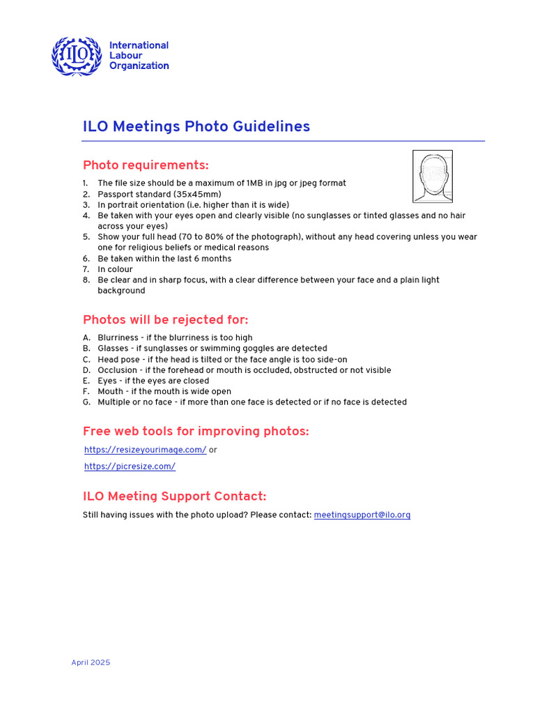 ILO Photo Guidelines-En | PDF