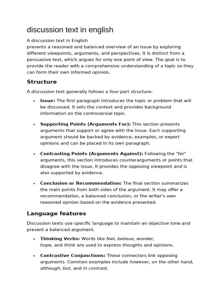 Understanding Discussion Text Structure | PDF | Argument | Homework