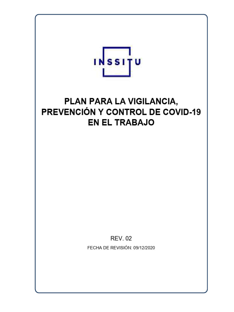 Plan para La Vigilancia, Prevención Y Control de Covid-19 en El Trabajo ...