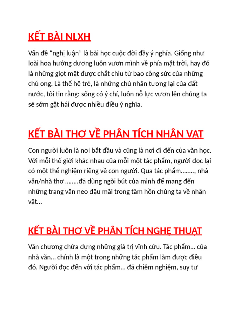 CÁC-KẾT-BÀI 2 | PDF