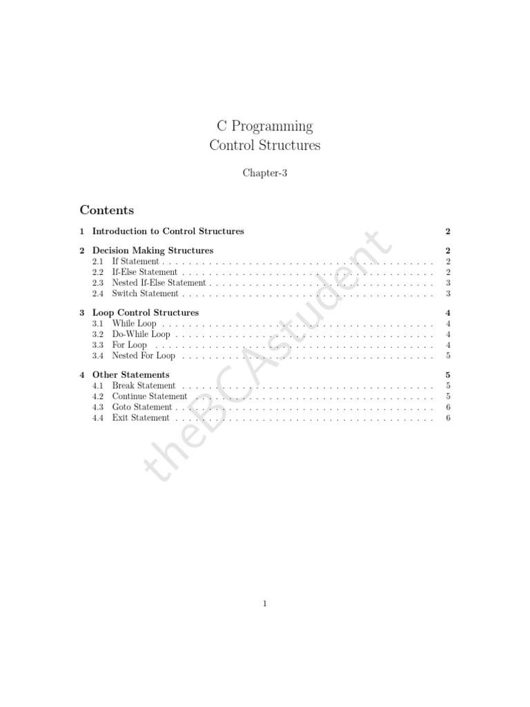 C Programming Control Structures Guide | PDF | Control Flow | Computing
