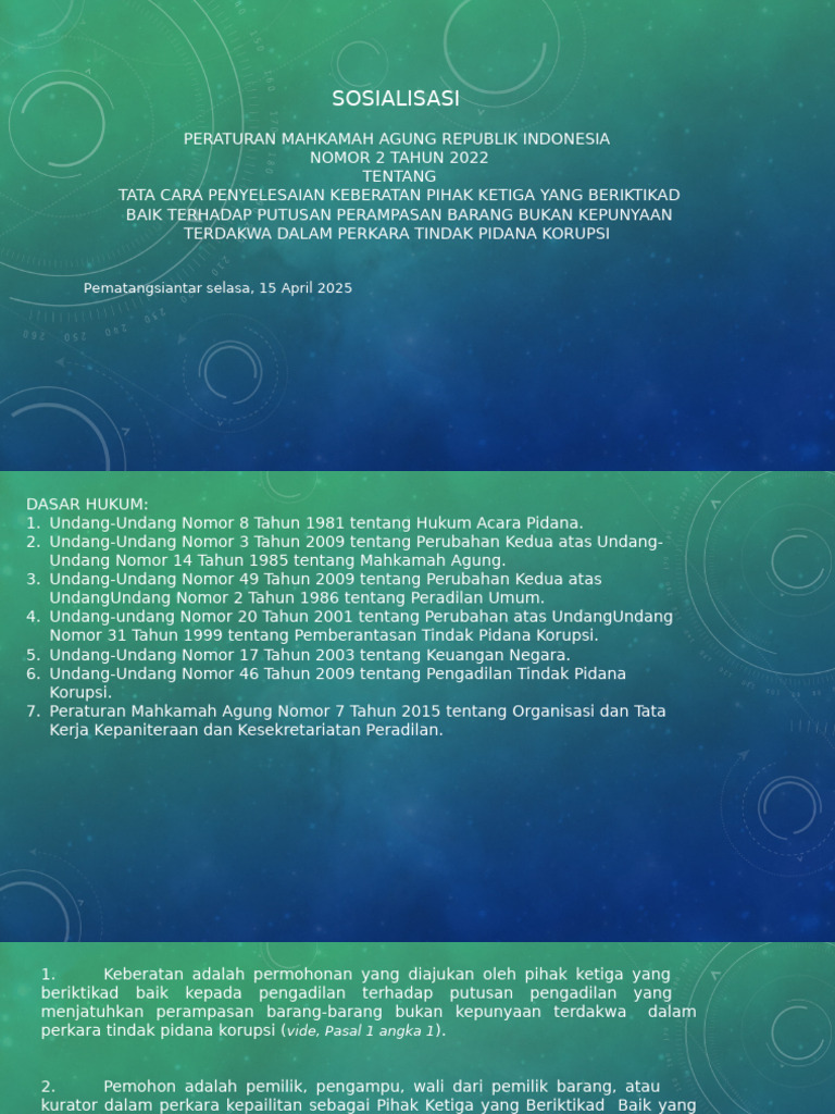 Sosialisasi Perma No 2 TH 2022 | PDF