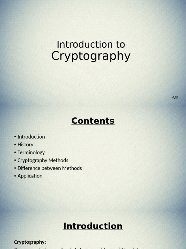 Overview of Cryptography Methods | PDF | Key (Cryptography) | Cryptography