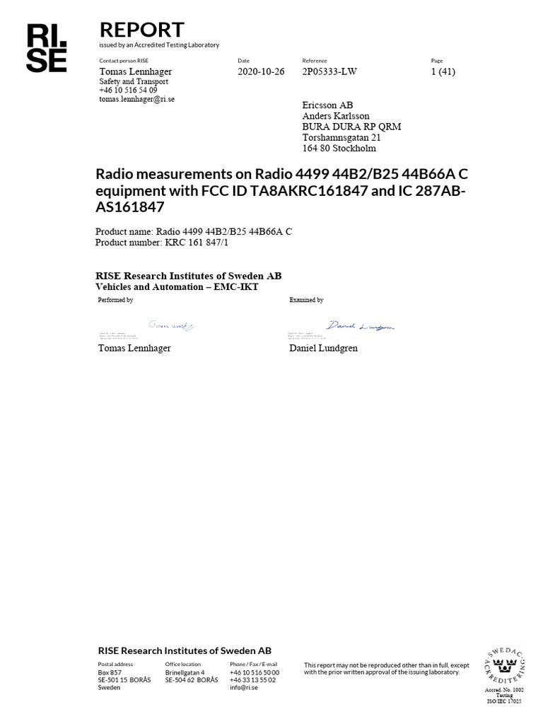 Radio Equipment Testing Report 2020 | PDF | Antenna (Radio ...