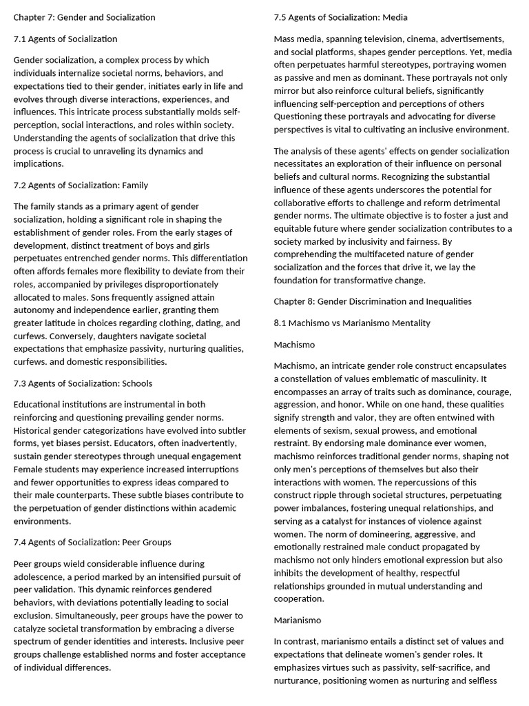 Understanding Gender Socialization Dynamics | PDF | Gender Role ...