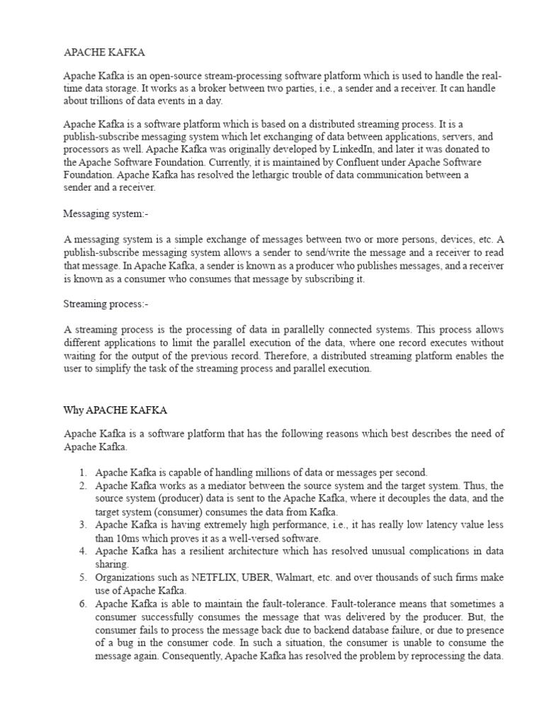 Apache Kafka Lab Manual Overview | PDF | Replication (Computing ...
