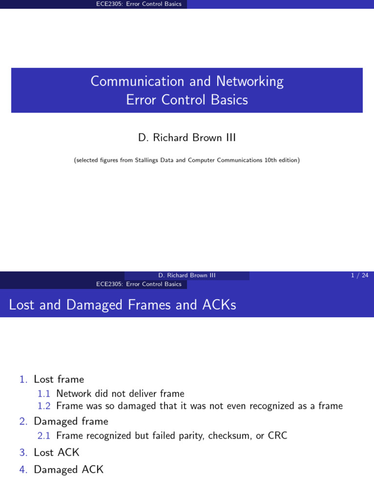 25-Apr-2014 Error Control | PDF | Error Detection And Correction ...