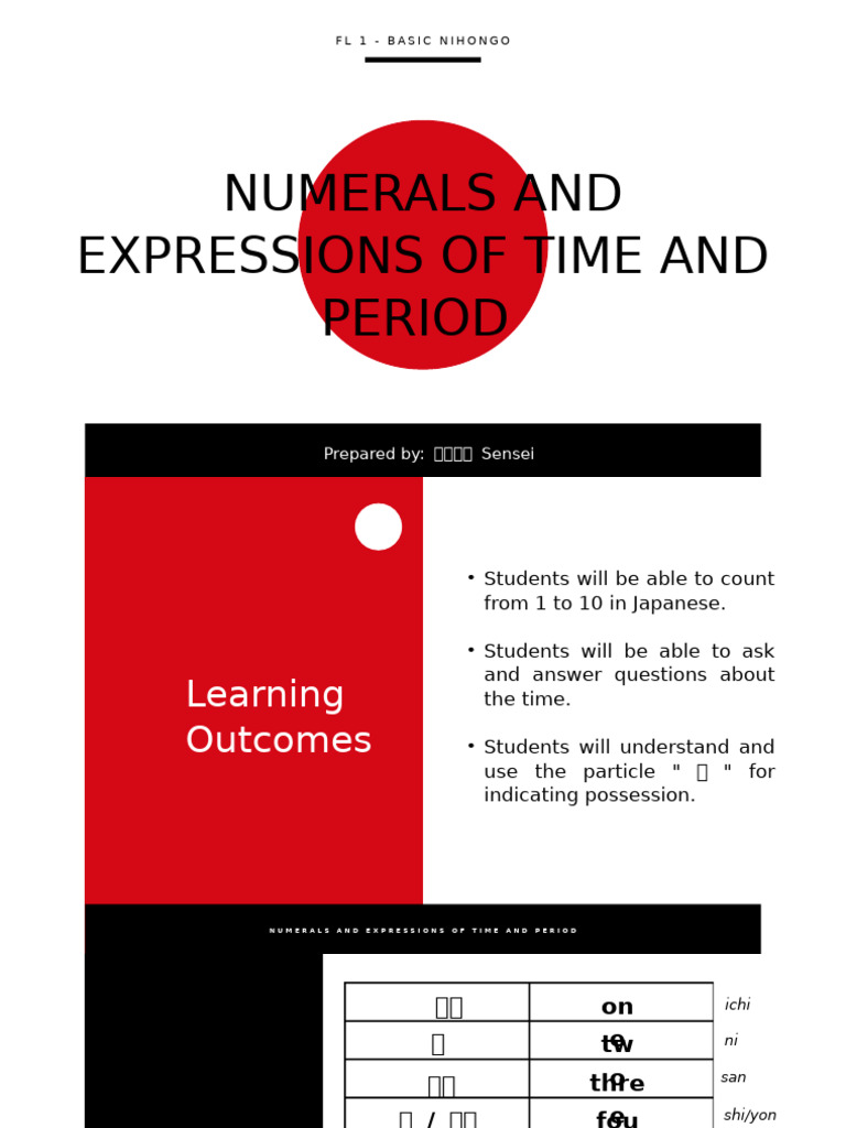 Numerals and Expressions of Time and Period | PDF | Linguistics