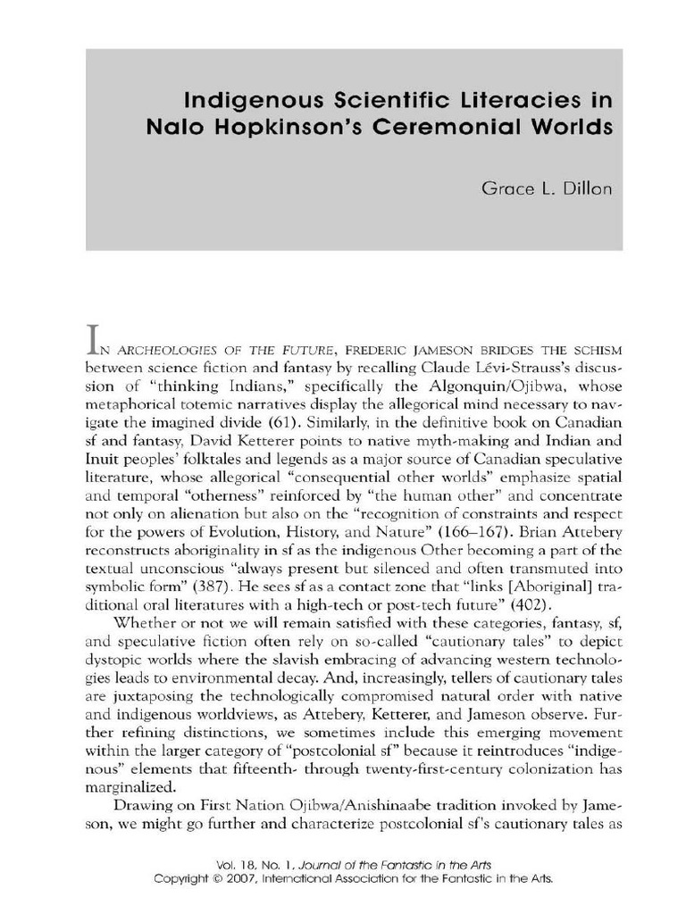 Indigenous Scientific Literacies in Nalo Hopkinson's Ceremonial Worlds