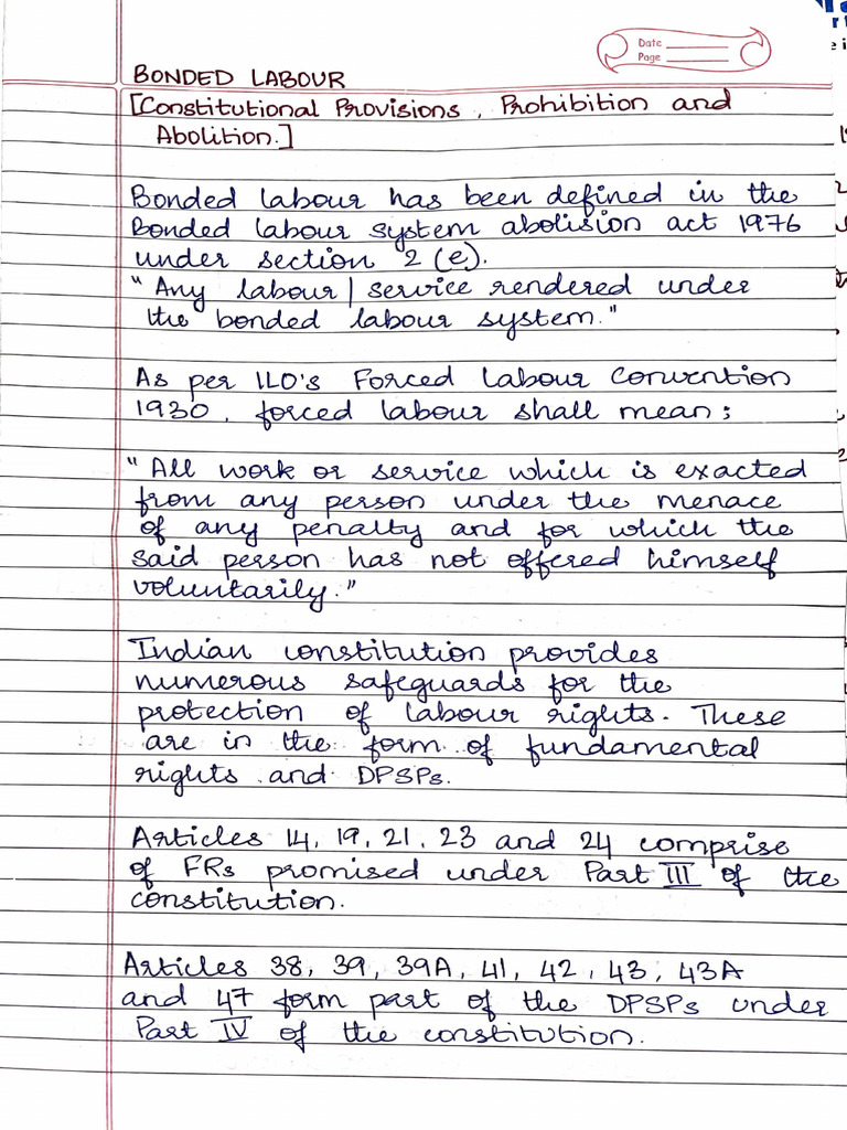 Labour Law Written Notes | PDF