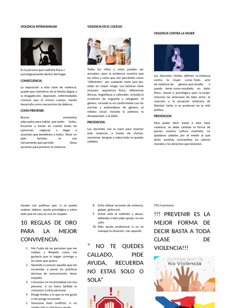 Reglas para prevenir la violencia | PDF | Violencia | Violencia doméstica