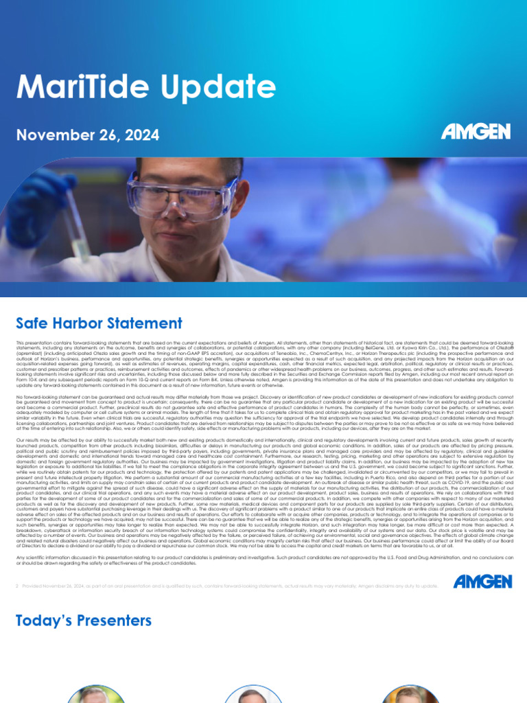 AMG-MariTide Phase2 Readout | PDF | Glycated Hemoglobin | Obesity
