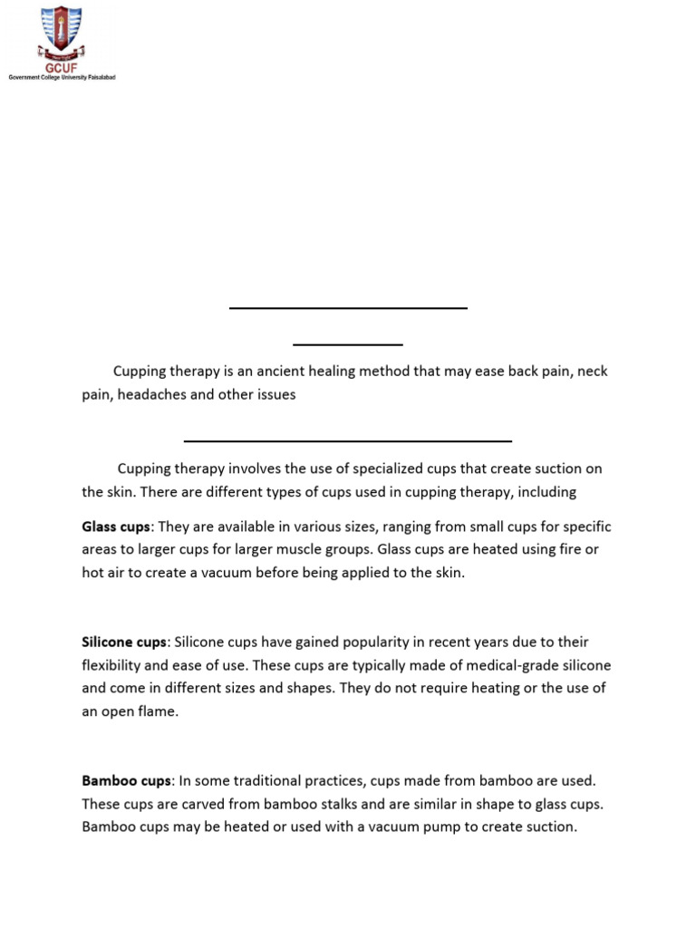 Cupping Therapy. | PDF | Pump | Clinical Medicine