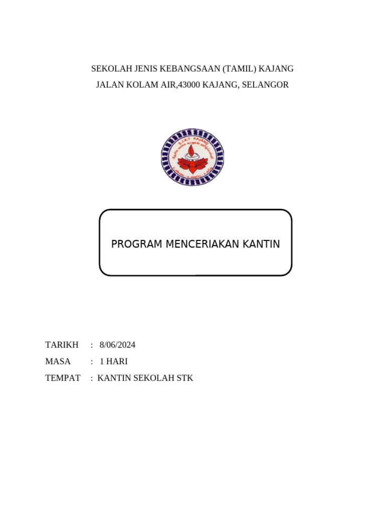 Program Keceriaan Kantin STK 2024 | PDF