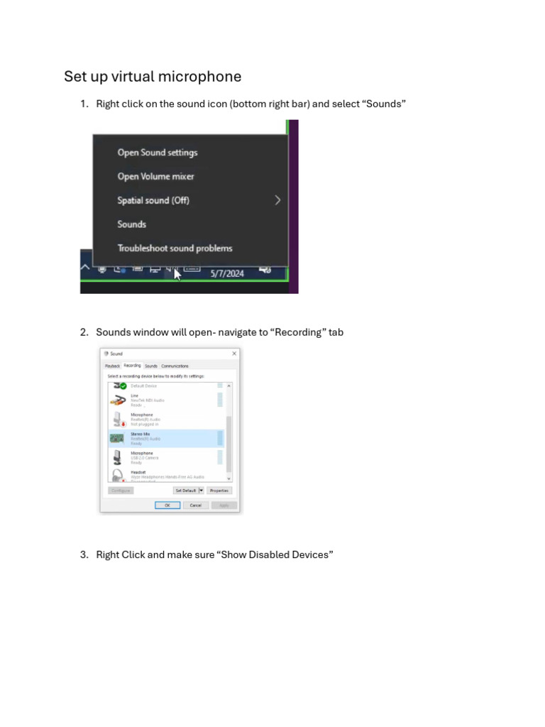 Setting Up a Virtual Microphone | PDF