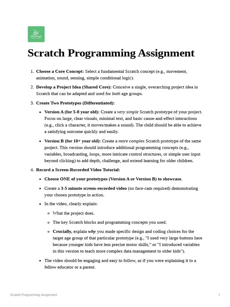 Scratch Programming Project Guide | PDF | Scratch (Programming Language ...