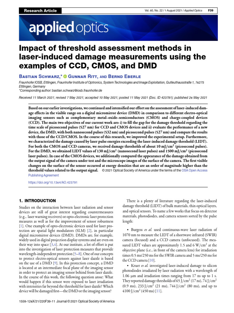 2021 Schwarz - Impart of Threshold Assessment Methods in Laser Induced ...
