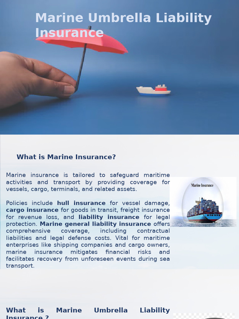 Marine Umbrella Liability Insurance Guide | PDF | Insurance | Liability ...
