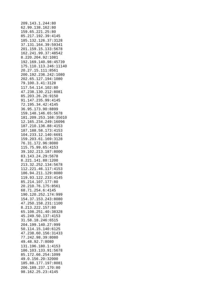 Liste d'adresses IP et ports | PDF