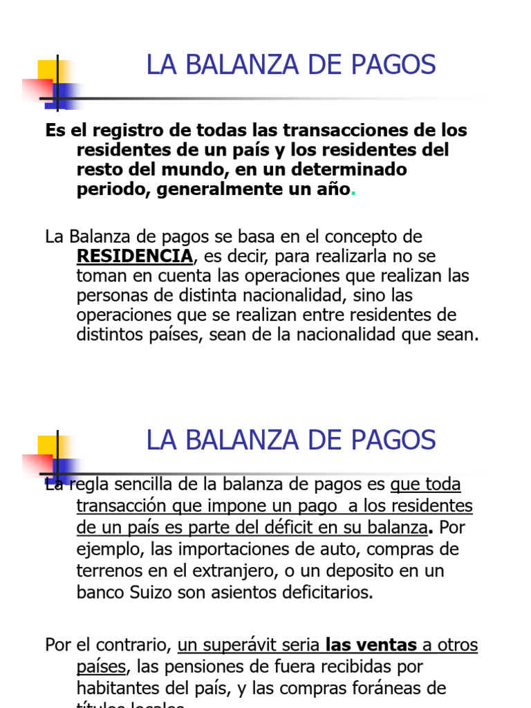 Balanza de Pagos: Definición y Componentes | PDF | Balance de pagos ...