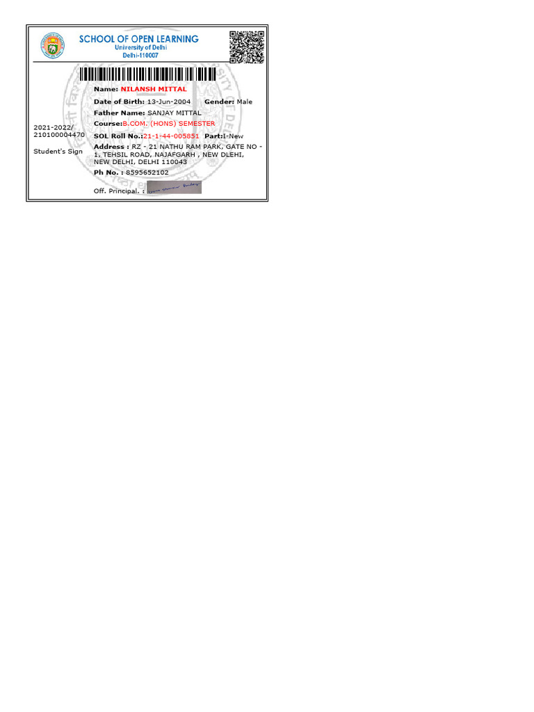 ID Card DU | PDF