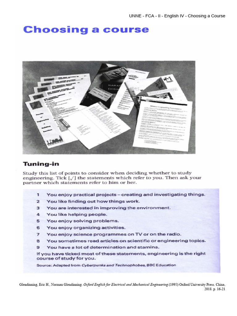 Lesson 3 - Choosing A Course in Engineering 25 | PDF | Human Communication