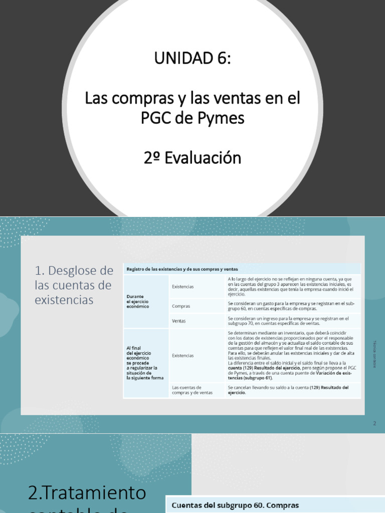 Presentación U6 - Las Compras y Las Ventas en El PGC de Pymes | PDF ...