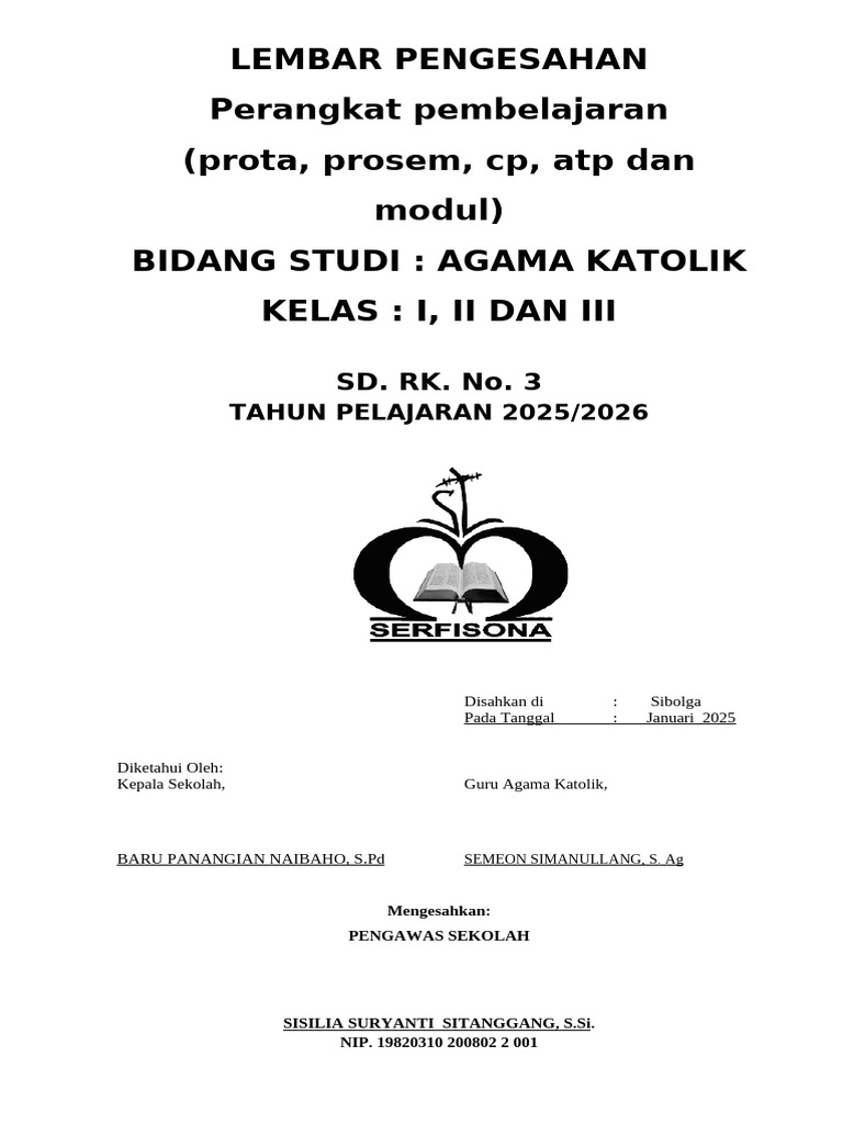 Lembar Pengesahan RPP 2025.2026 | PDF