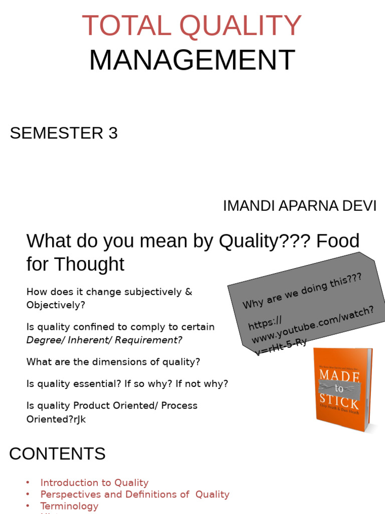 Total Quality Management | PDF | Quality Management | Leadership