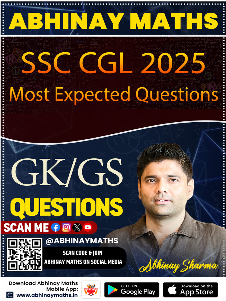 Most Expected Questions SSC CGL 2025 by Abhinay Maths | PDF
