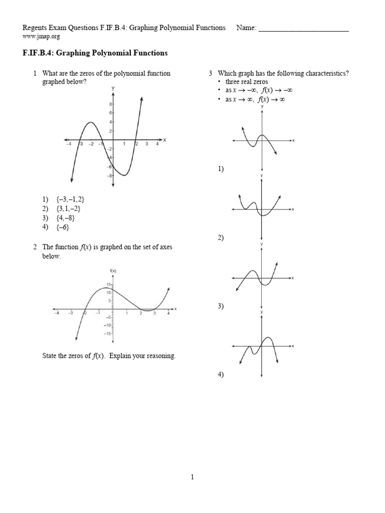 Polynomial Functions Exam Questions | PDF | Zero Of A Function | Polynomial