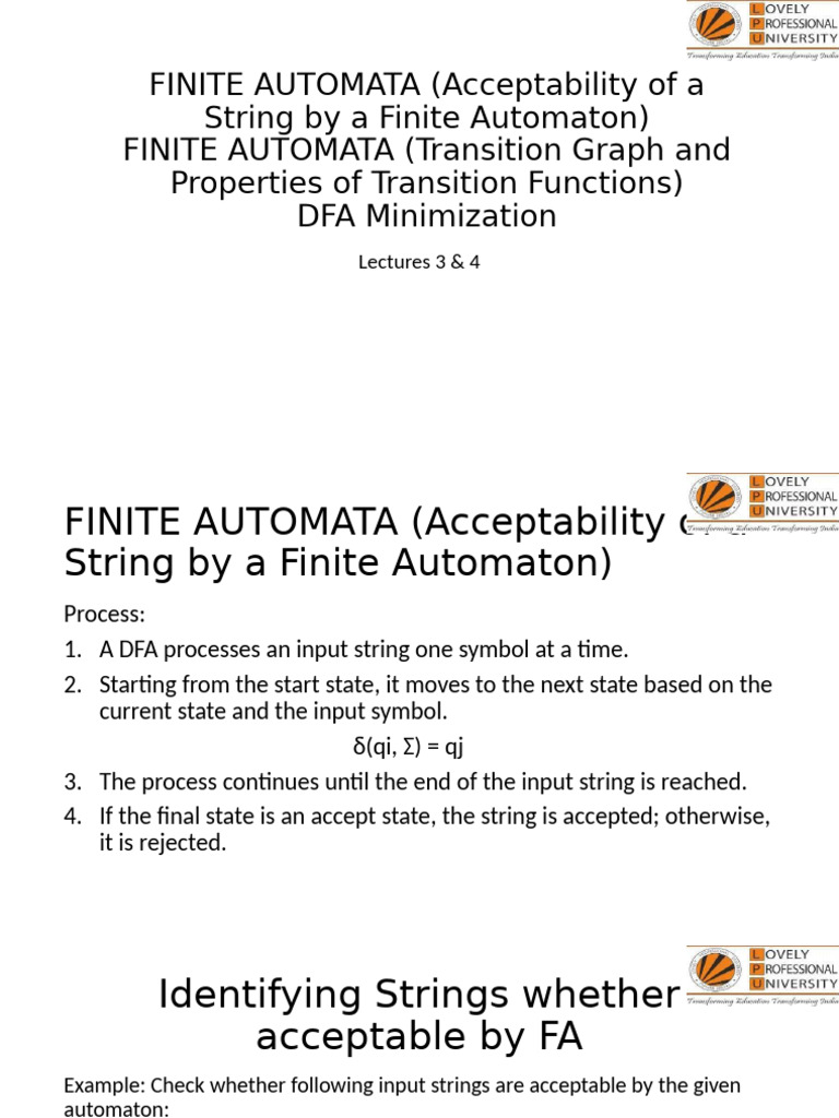 CSE322 - Lecture 3 and 4 | PDF | Automata Theory | Applied Mathematics