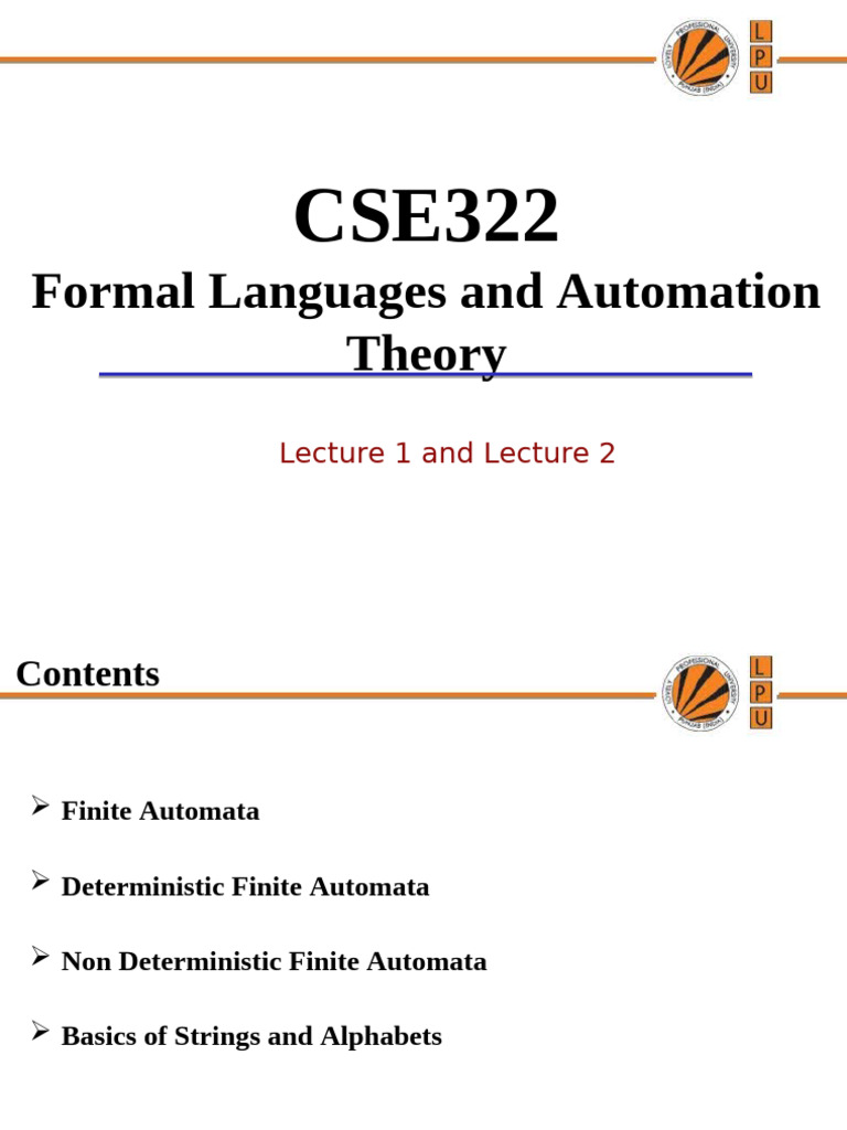 CSE322 - Lecture 1 and 2 | PDF