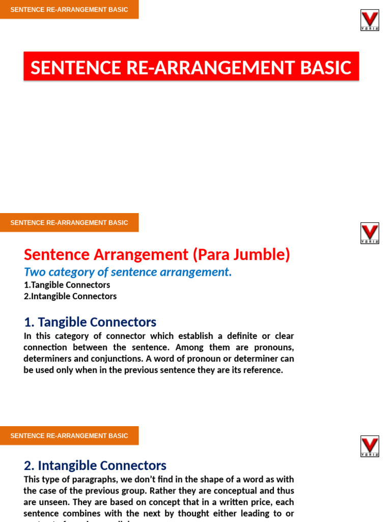 Sentence Arrangement Techniques Guide | PDF | Pronoun | Noun