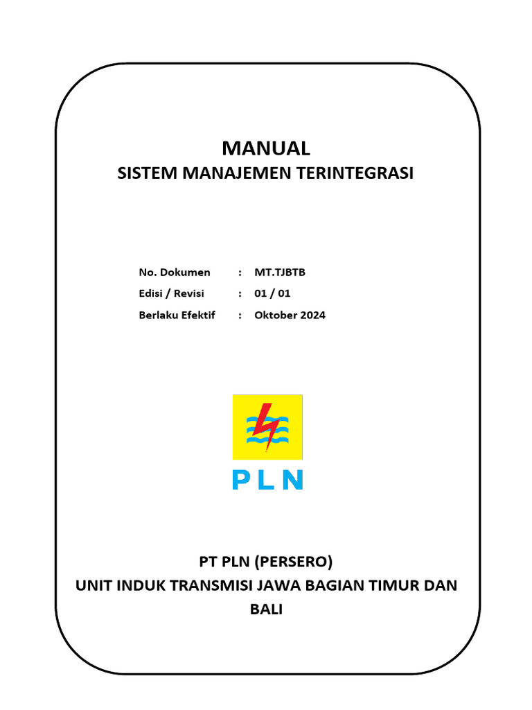 Manual Sistem Manajemen Terintegrasi PLN | PDF