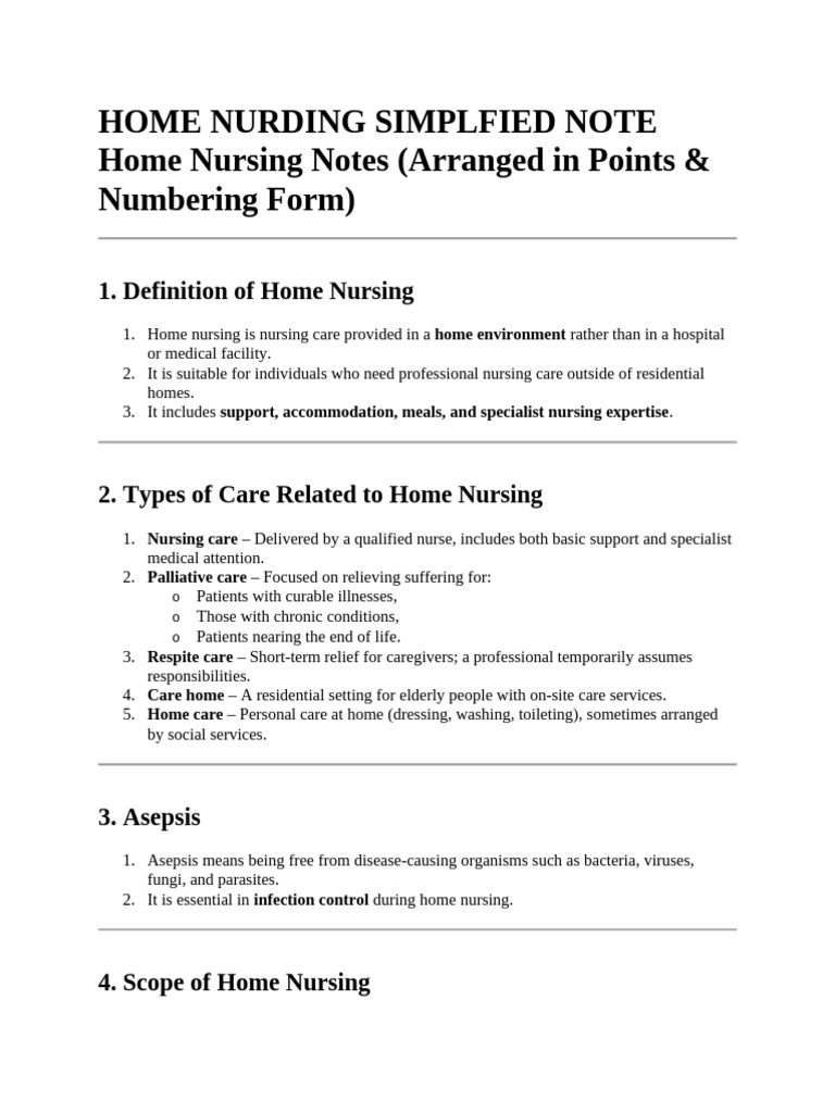 Home Nurding Simplfied Note Home Nursing Notes | PDF | Nursing | Motivation