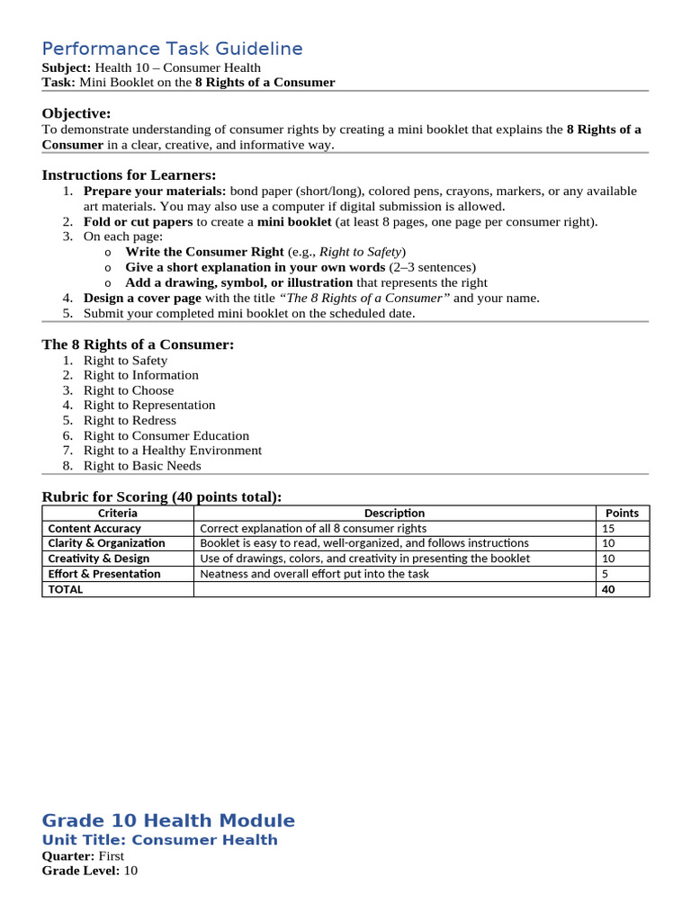Mini Booklet on Consumer Rights | PDF | Alternative Medicine | Health ...