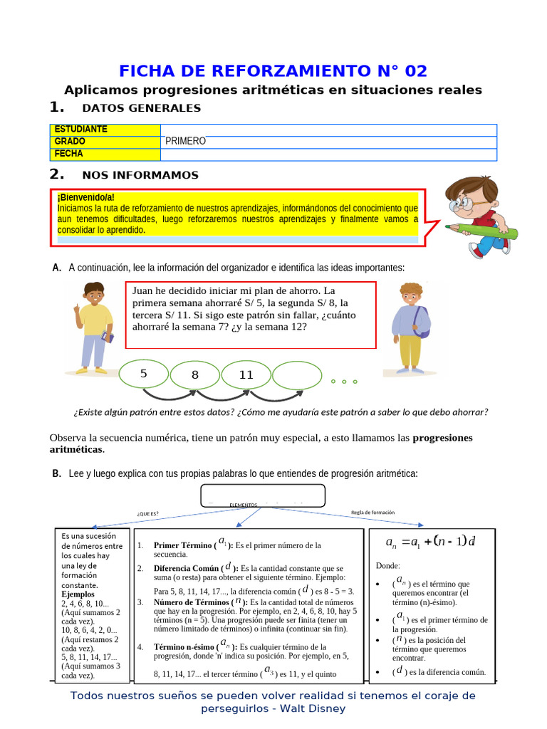 Ficha 2 - Refuerzo Mat - 1ro | PDF | Secuencia