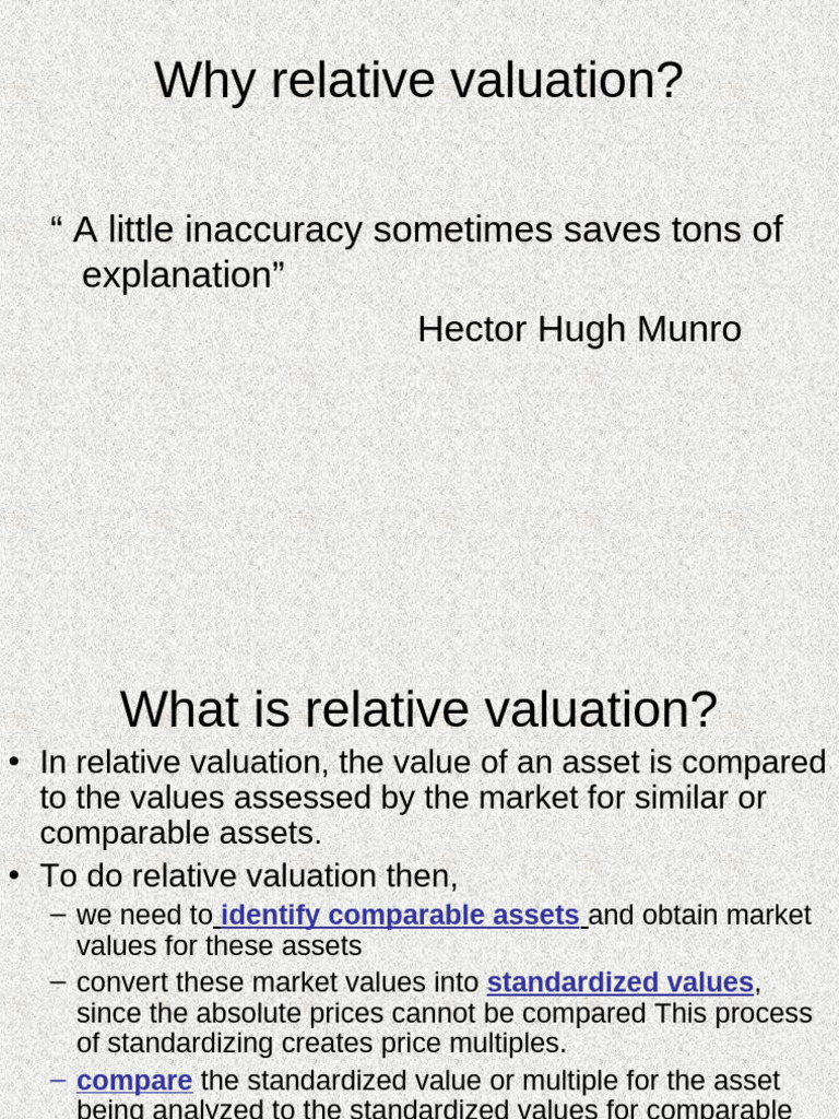 Understanding Relative Valuation Methods | PDF | Free Cash Flow | Peg Ratio