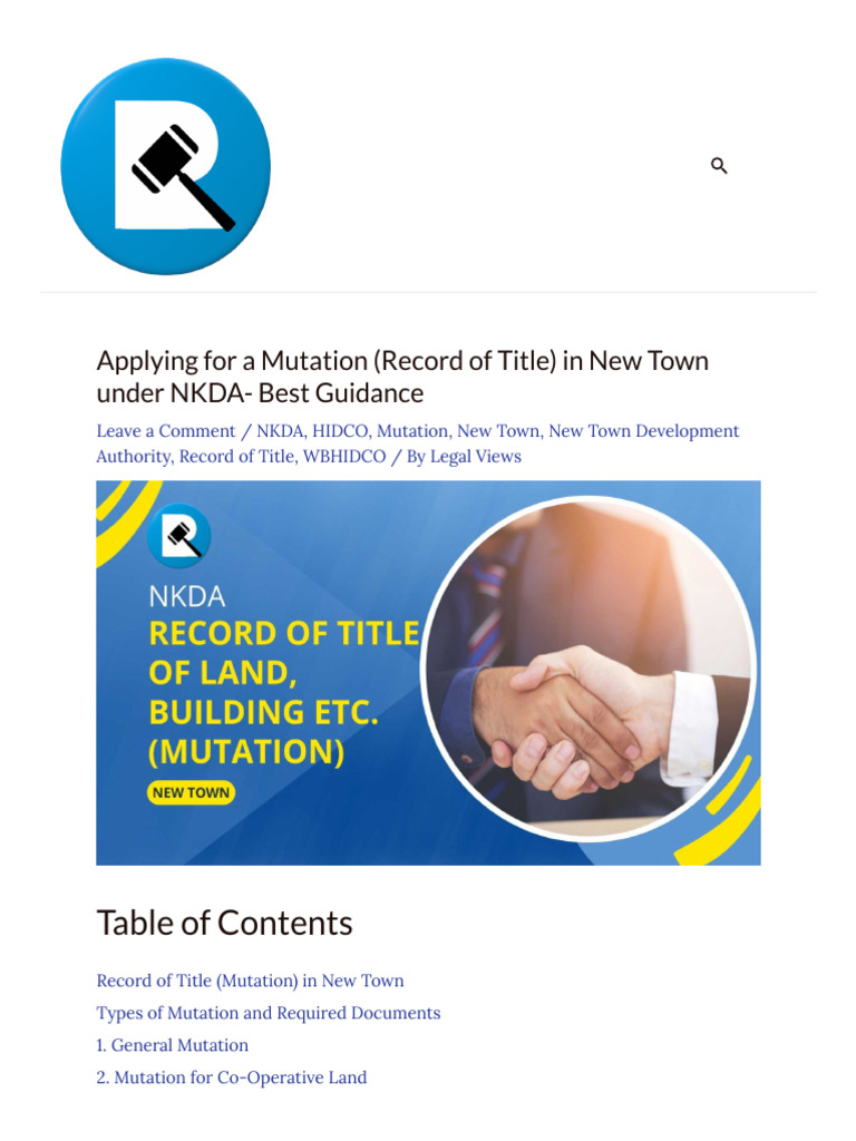 NKDA Mutation Process Guide | PDF | Deed | Lease