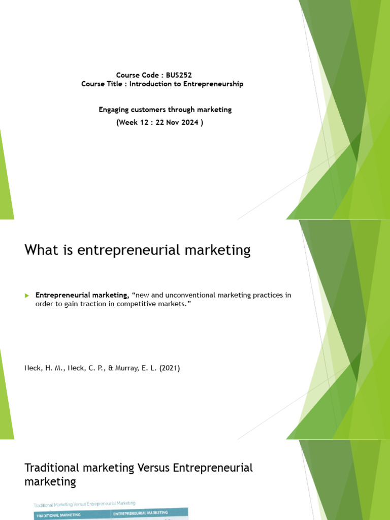 Entrepreneurial Marketing Strategies Guide | PDF | Marketing | Brand