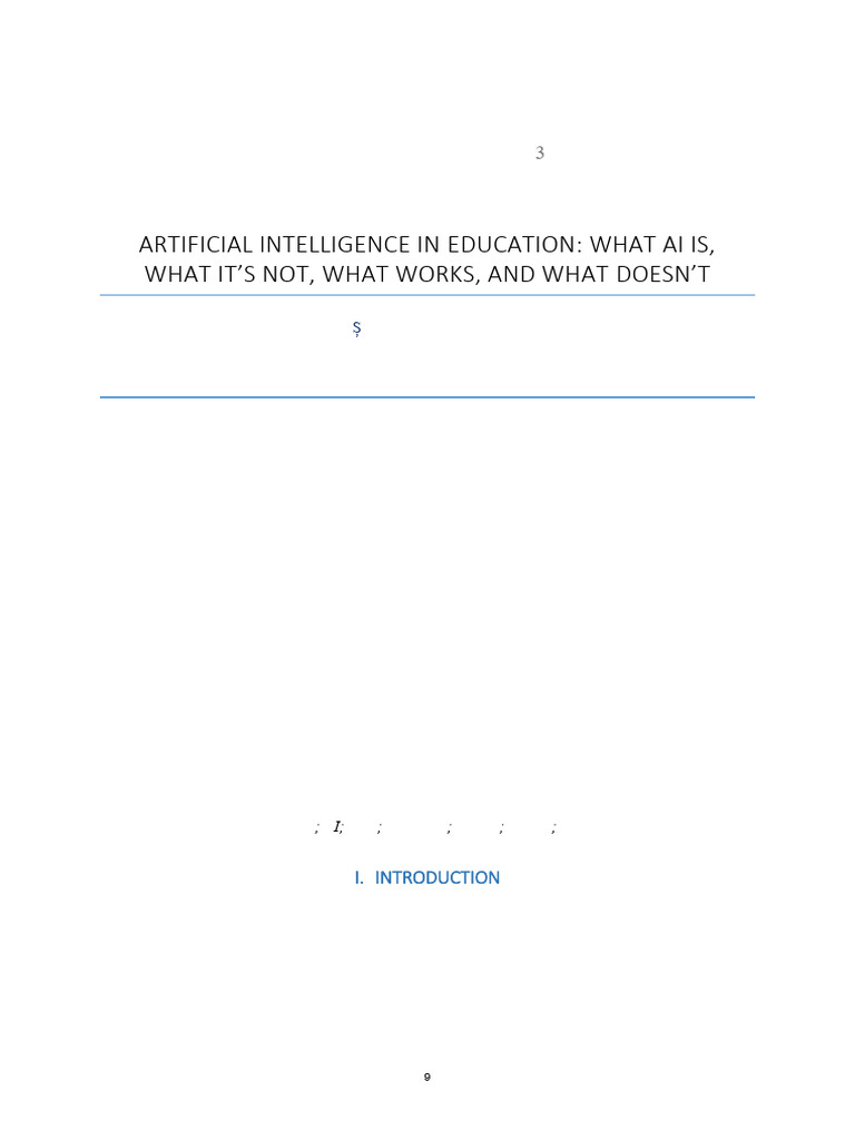 AI in Education: Benefits and Risks | PDF | Artificial Intelligence ...