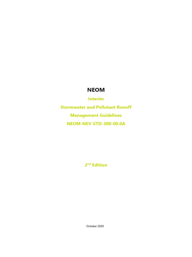 NEOM Stormwater Management Guidelines | PDF | Surface Runoff | Stormwater