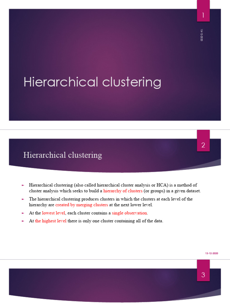 Hierarchical Clustering Overview | PDF | Cluster Analysis | Applied ...